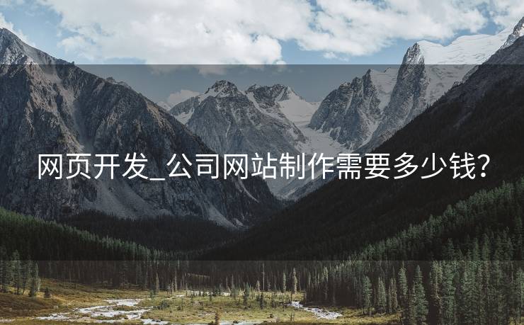 网页开发_公司网站制作需要多少钱?